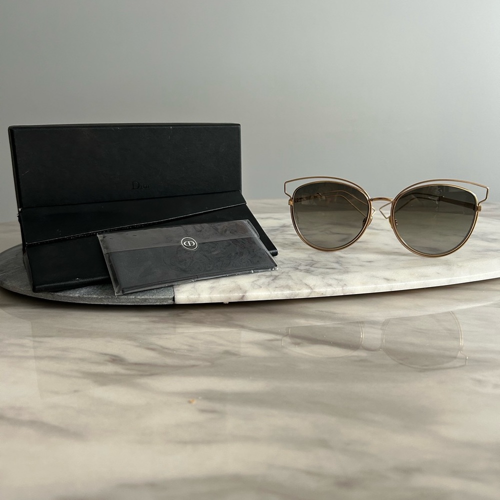 Dior Gold and Black Sunglasses